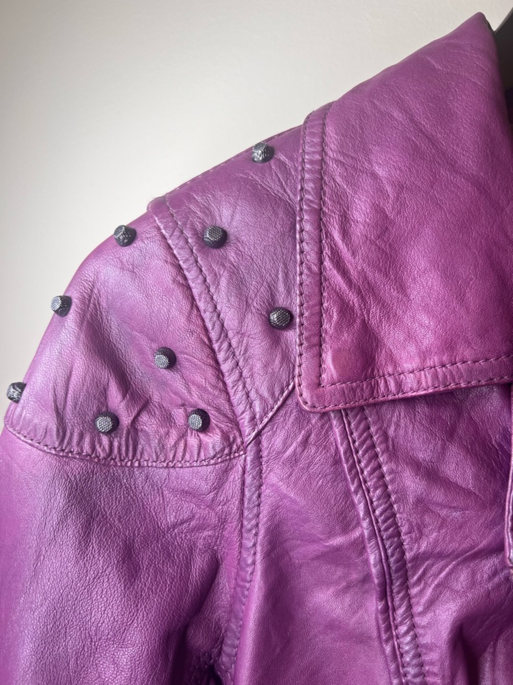 Harley Davidson‎ Purple Leather Moto Jacket Studded Small - Picture 6 of 16